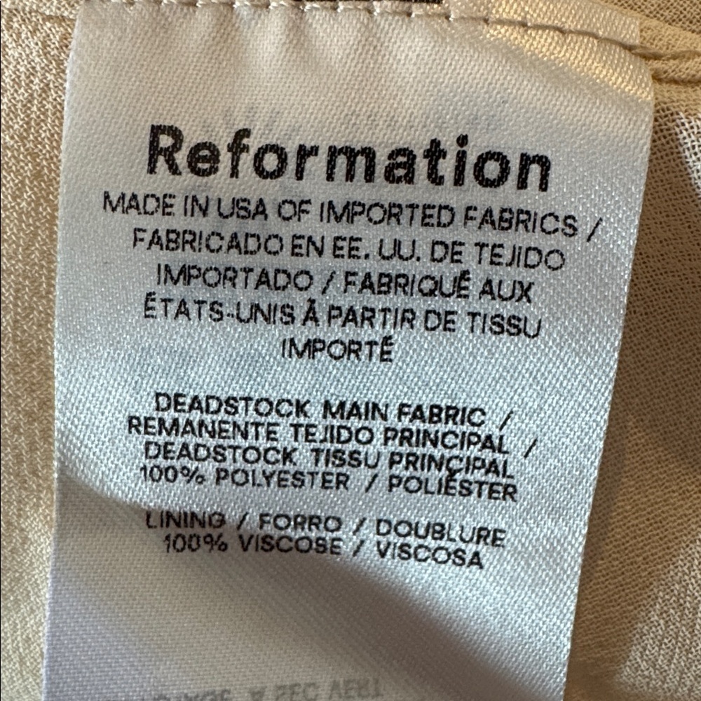 Reformation Laila Dress Beige Brans New - Picture 6 of 7